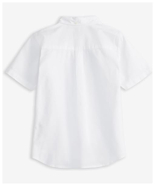 Boy's Barbour Camford Short Sleeve Tailored Fit Cotton Blend Shirt, 10-15yrs - White