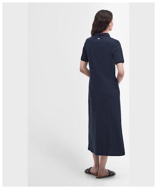 Women's Barbour Celeste Fit And Flare Cotton Blend Midi Dress - Navy