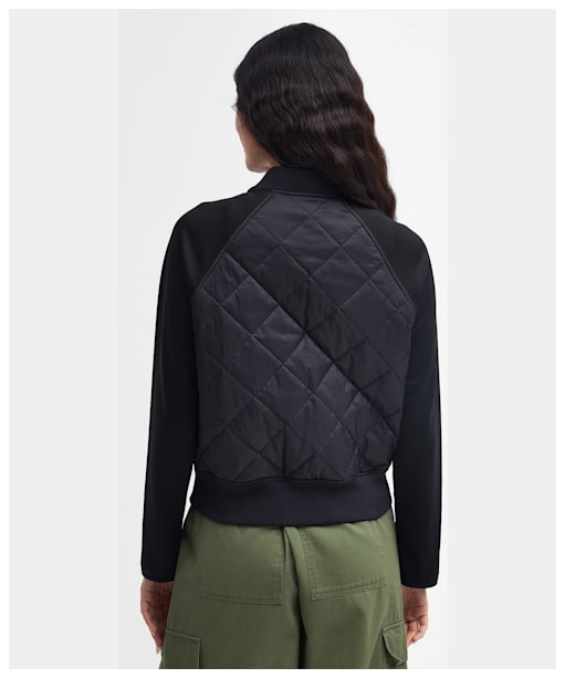 Women's Barbour International Wilson Quilted Sweater Jacket - Black