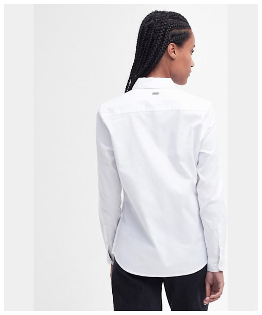 Women's Barbour Derwent Shirt - White / Primrose Hessian