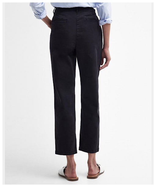 Women's Barbour Cropped Chino Trousers - Navy