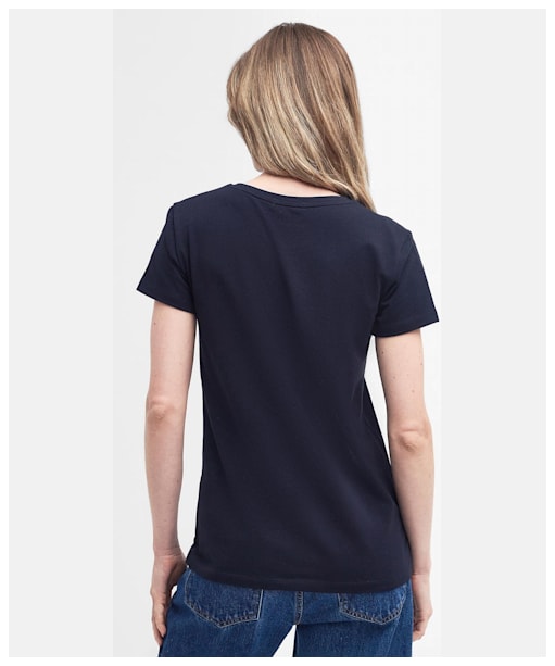 Women's Barbour Penfor Short Sleeve,Slim Fit, Cotton Blend T-Shirt - Navy