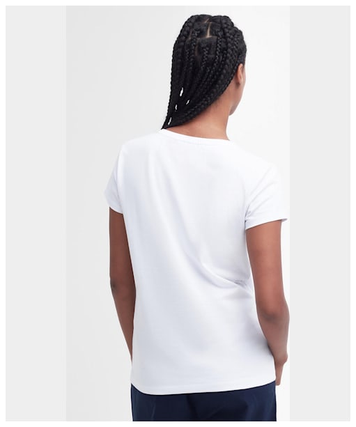 Women's Barbour Rowen Short Sleeve Slim Fit Cotton Blend T-Shirt - White