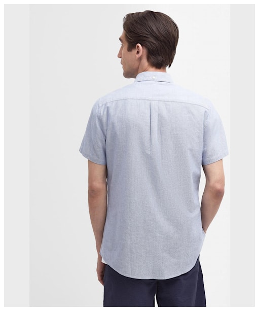 Men's Barbour Oxtown Short Sleeve Tailored Shirt - Dark Denim