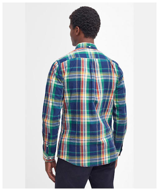 Men's Barbour Warwick Long Sleeve Tailored Fit Cotton Shirt - Indigo