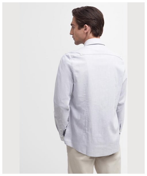 Men's Barbour Walkhill Long Sleeve Tailored Fit Shirt - Light Grey Marl