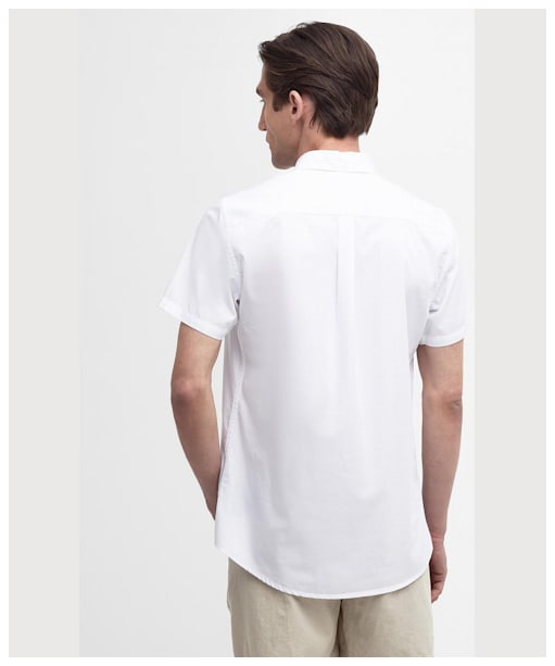 Men's Barbour Crest Poplin Short Sleeve Tailored Fit Shirt - White