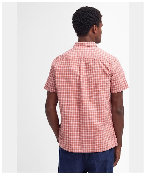 Men's Barbour Tristan Short Sleeve Summer Cotton Shirt - Pink Clay