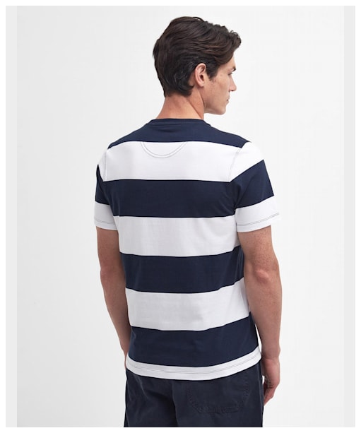 Men's Barbour Whalton Stripe Short Sleeve Cotton T-Shirt - Navy