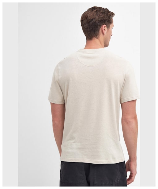 Men's Barbour Lightcliffe Short Sleeve Linen Blend T-Shirt - Mist