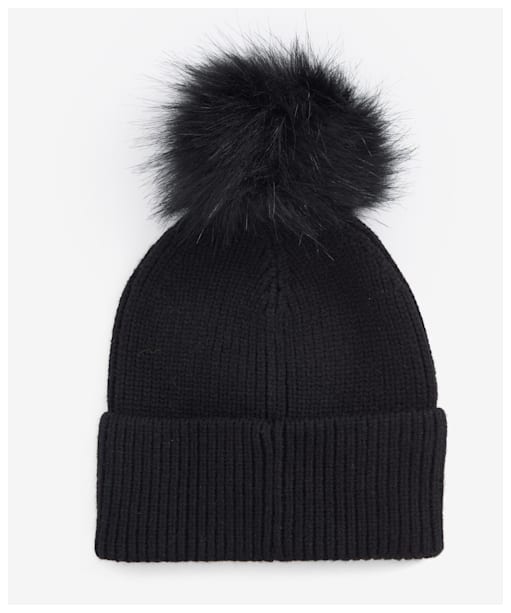 Women's Barbour International Mallory Pom Beanie - Black