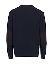 Men's Barbour Patch Crew Neck Lambswool Sweater - Navy