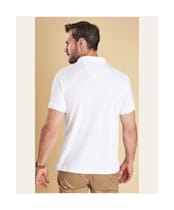 Men's Barbour Tartan Pique Polo Shirt - White
