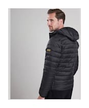 Men's Barbour Ouston Hooded Quilted Jacket - Black