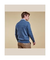 Men's Barbour Pima Cotton V-Neck Sweater - Dark Chambray