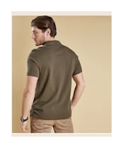 Men's Barbour Tartan Pique Polo Shirt - Dark Olive