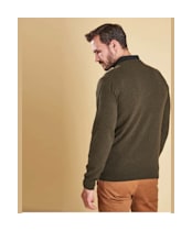 Men's Barbour Essential Lambswool V Neck Sweater - Seaweed