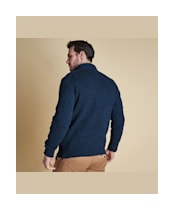 Mens Barbour Essential Lambswool Half Zip Sweater - Navy Mix