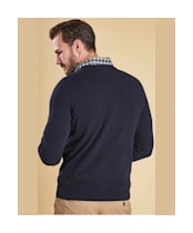 Men's Barbour Essential Lambswool V Neck Sweater - Navy