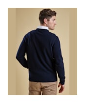 Men's Barbour Essential Lambswool Crew Neck Sweater - Navy
