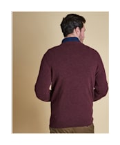 Men's Barbour Essential Lambswool V Neck Sweater - Merlot