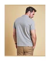 Men's Barbour Tartan Pique Polo Shirt - New Grey Marl