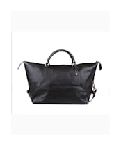Barbour Leather Medium Travel Explorer Bag - Chocolate