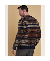 Men’s Barbour Case Fairisle Crew Neck Jumper - Navy Marl