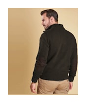Men's Barbour Patch Half Button Lambswool Sweater - Seaweed