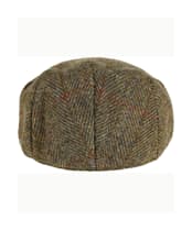 Heather Highland Harris Tweed Flat Cap - Olive / Gold