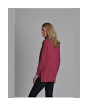 Women's Schoffel Cotton/Cashmere Crew Neck Sweater - Raspberry