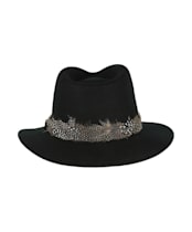 Women’s Hicks & Brown The Suffolk Fedora - Guinea Feather Wrap - Black