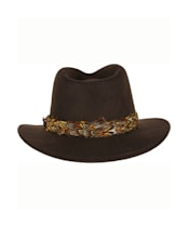 Women’s Hicks & Brown The Suffolk Fedora - Pheasant Feather Wrap - Brown