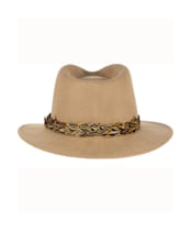 Women’s Hicks & Brown The Suffolk Fedora - Pheasant Feather Wrap - Camel