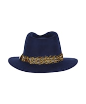 Women’s Hicks & Brown The Suffolk Fedora - Pheasant Feather Wrap - Navy