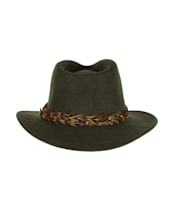 Women’s Hicks & Brown The Suffolk Fedora - Pheasant Feather Wrap - Olive