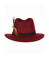 Women’s Hicks & Brown The Suffolk Fedora - Gamebird Feather - Maroon