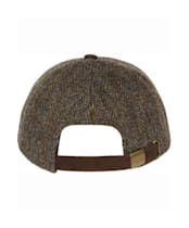 Heather Glencairn Harris Tweed Leather Peak Baseball Cap - Green / Brown HB