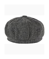 Heather Scott Harris Tweed Newsboy Cap - Black / Grey