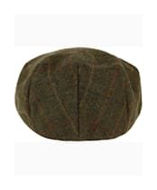 Heather Kinloch Waterproof British Tweed Flat Cap - Brown / Orange Check