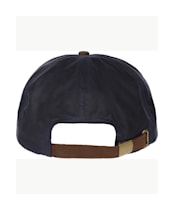 Heather Hamilton Wax Leather Peak Baseball Cap - Navy