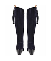 Women's Fairfax & Favor Heeled Regina Boots - Navy Blue Suede