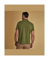 Men's Barbour Tartan Pique Polo Shirt - Burnt Olive