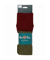 Men's Alan Paine Shooting Socks - Bordeaux / Olive