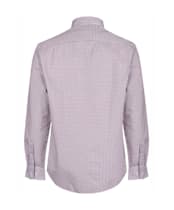 Men's R.M. Williams Collins Cotton Twill Shirt - Burgundy / White