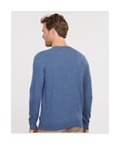Men's Barbour Essential Lambswool Crew Neck Sweater - Sea Blue