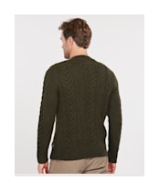 Men’s Barbour Essential Cable Knit - Olive Marl