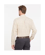 Men's Barbour Sporting Tattersall Shirt - Long Sleeve - Red / Khaki