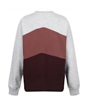 Women’s Tentree TreeFleece Chevron Crew Sweater - Grey / Red / Mulberry