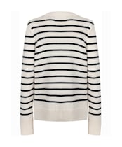 Women’s Holland Cooper Henley Striped Crew Knit - Natural / Ink Navy